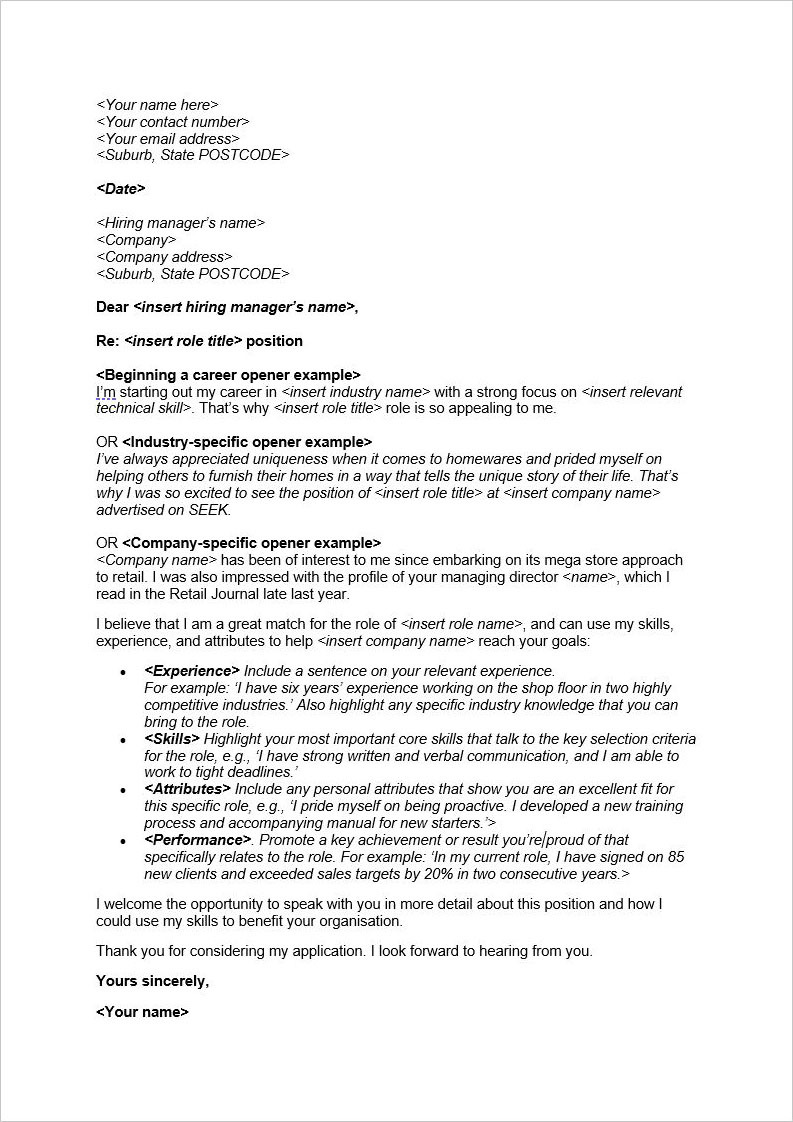 Download cover letter template