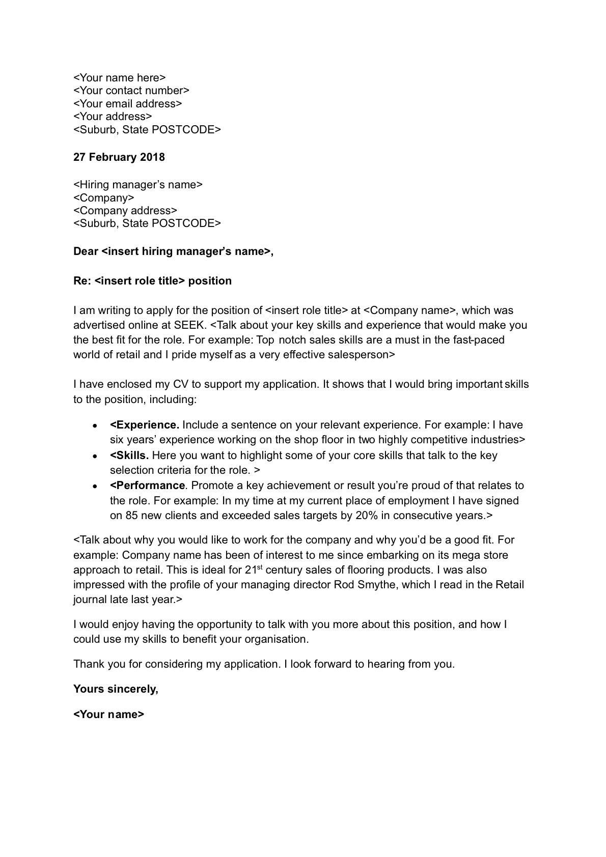 The Best Cover Letter Template from seekconz.corewebdna.net.au
